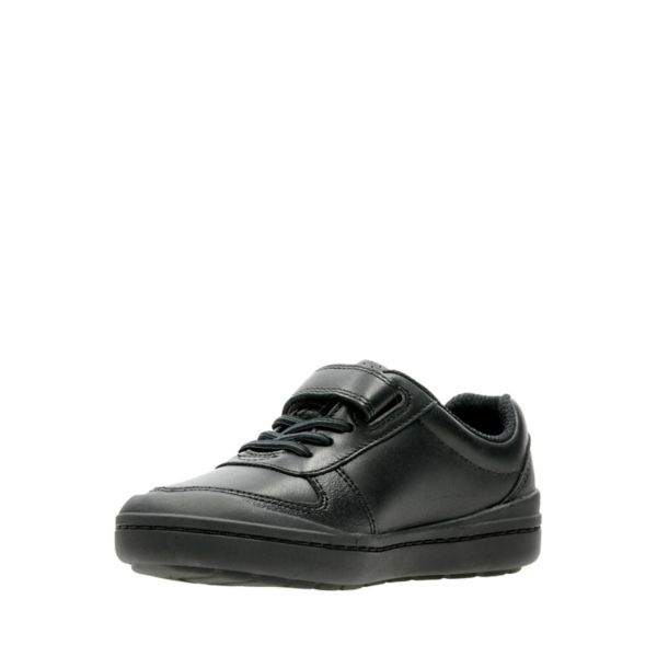 Clarks Boys Rock Verve Kid School Shoes Black | USA-2038916